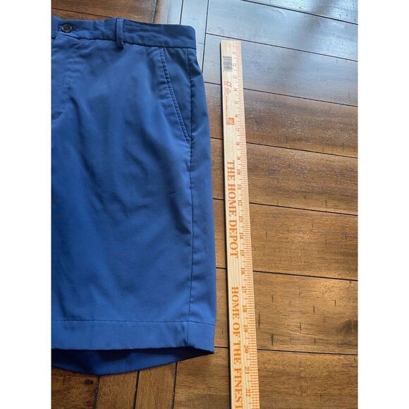 Greg Norman Men's Chino Shorts Size 32 Blue Solid Polyester Mid Rise Flat Front - Picture 11 of 11
